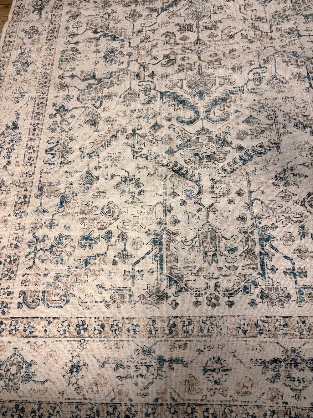 6x9 Grey/Blue Washable Area Rug - Picture 3 of 3